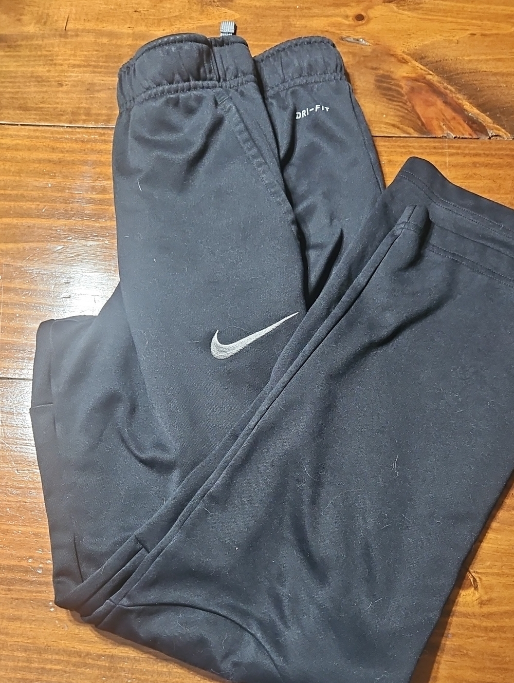 Nike Black Boys Dri-FIT Jogger Pants with Silver Swoosh
